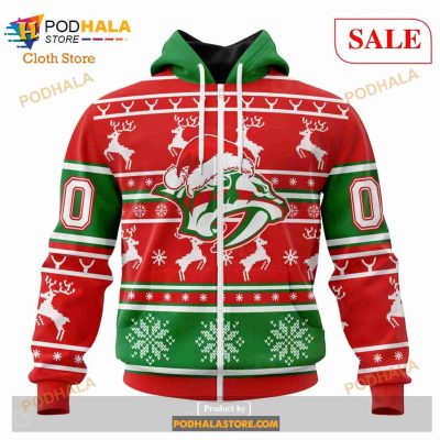 Custom Nashville Predators Christmas Sweatshirt NHL Hoodie 3D For Women Men