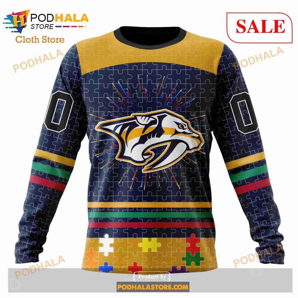Custom Nashville Predators Fearless Aganst Autism Sweatshirt NHL Hoodie 3D Custom Nashville Predators Fearless Aganst Autism Sweatshirt NHL Hoodie 3D
