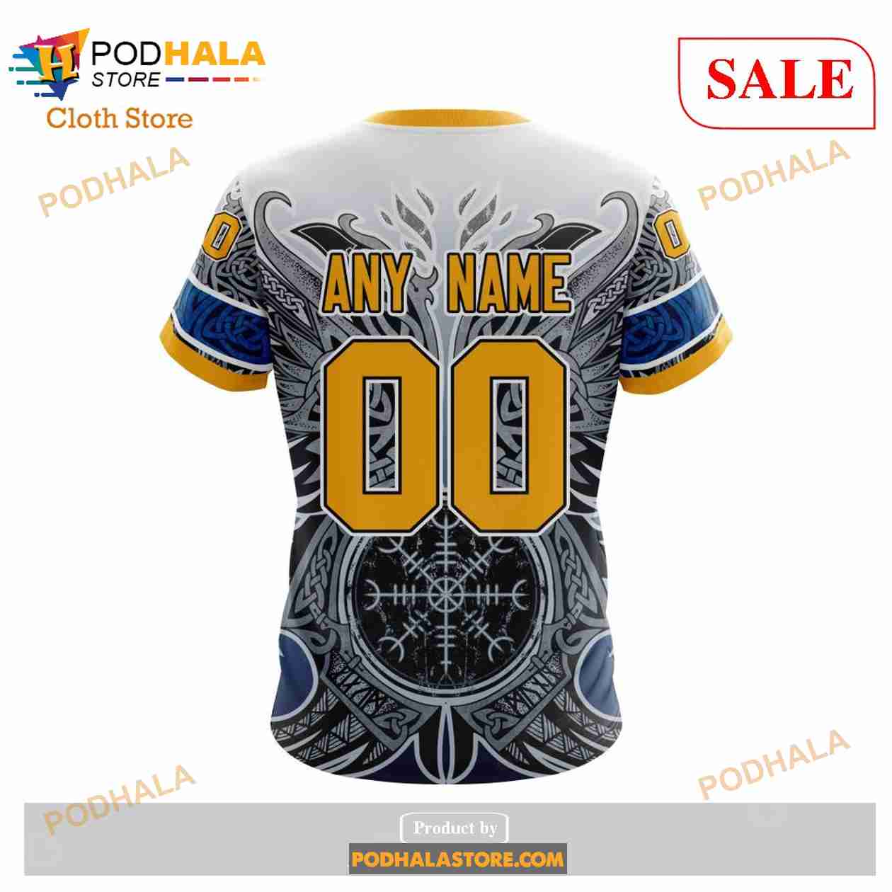 Custom Nashville Predators Norse Viking Symbols NHL Hoodie 3D Custom Nashville Predators Norse Viking Symbols NHL Hoodie 3D