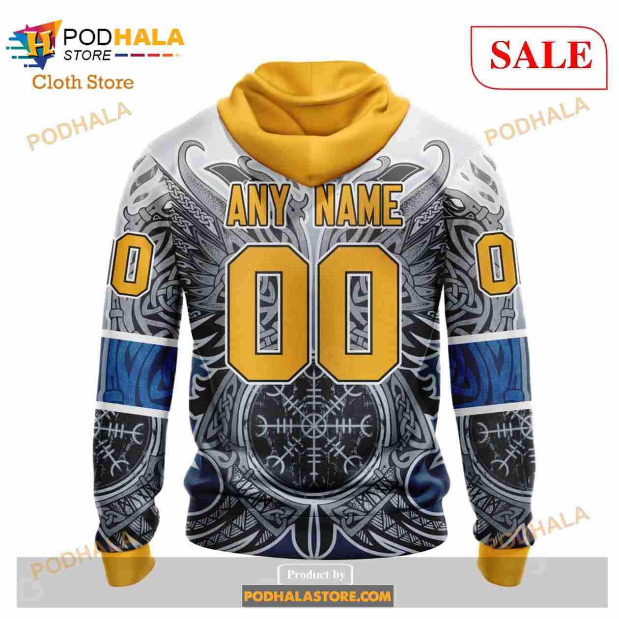 Custom Nashville Predators Norse Viking Symbols NHL Hoodie 3D Custom Nashville Predators Norse Viking Symbols NHL Hoodie 3D