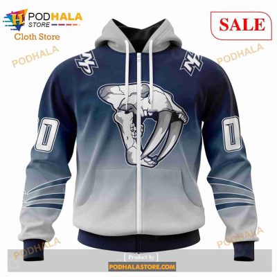 Custom Nashville Predators Retro Gradient Design NHL Hoodie 3D