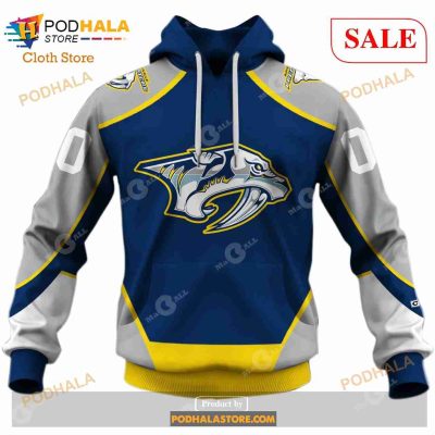 Custom Nashville Predators Throwback Vintage NHL Hockey Shirt Hoodie 3D