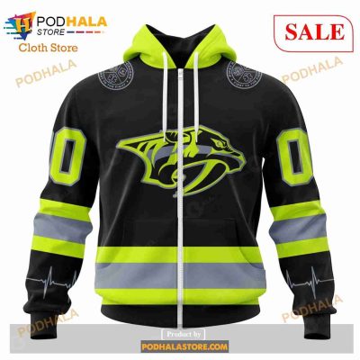 Custom Nashville Predators Unisex FireFighter Uniforms Color NHL Hoodie 3D