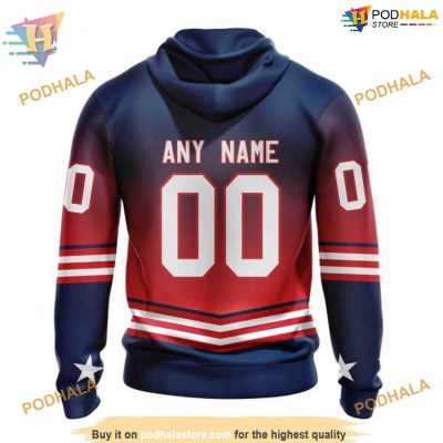 Custom New Gradient Series Concept NHL Columbus Blue Jackets Hoodie 3D