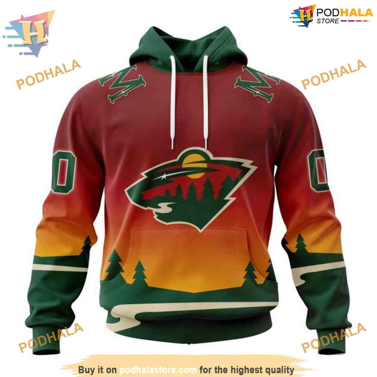 Custom New Gradient Series Concept NHL Minnesota Wild Hoodie 3D Custom New Gradient Series Concept NHL Minnesota Wild Hoodie 3D