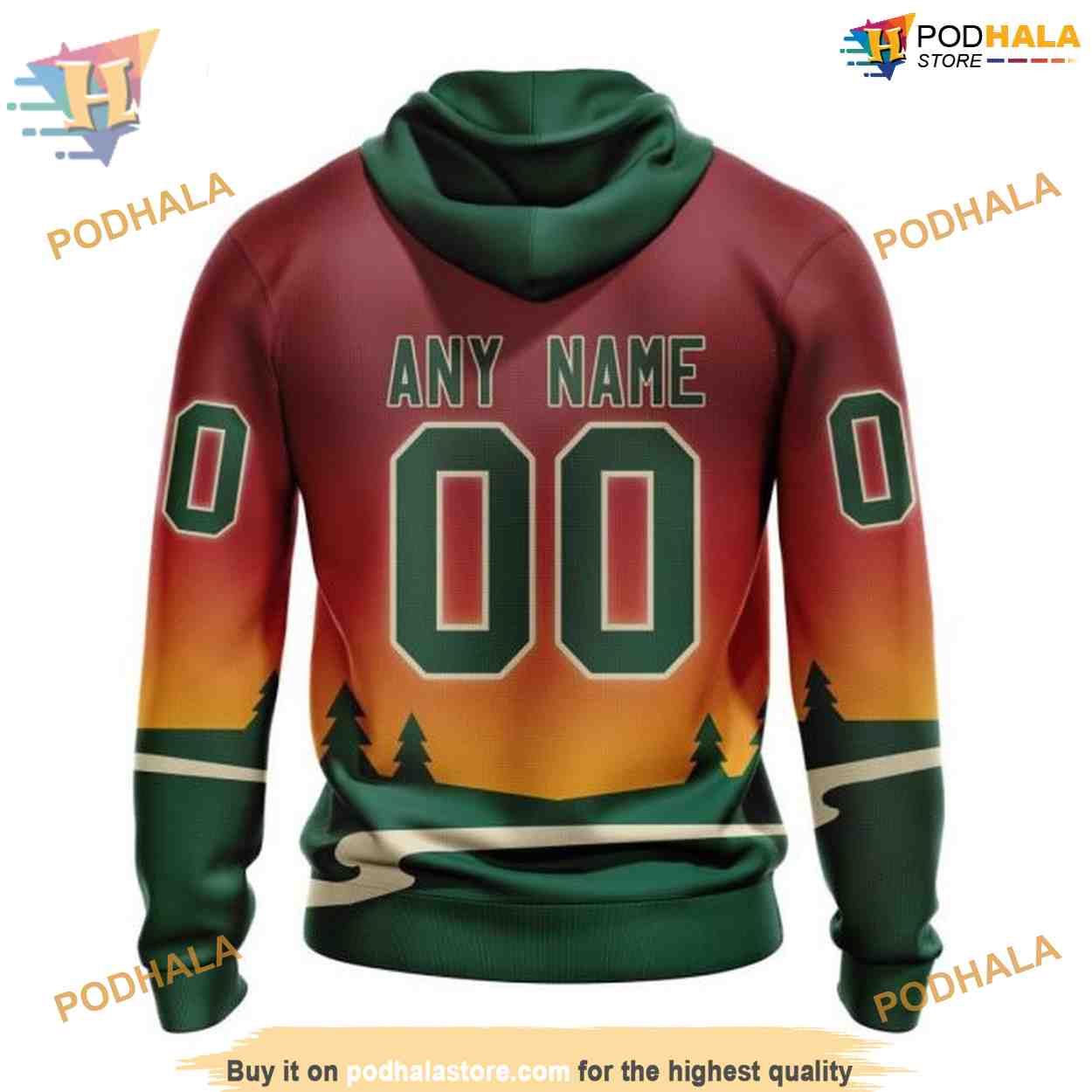 Custom New Gradient Series Concept NHL Minnesota Wild Hoodie 3D Custom New Gradient Series Concept NHL Minnesota Wild Hoodie 3D