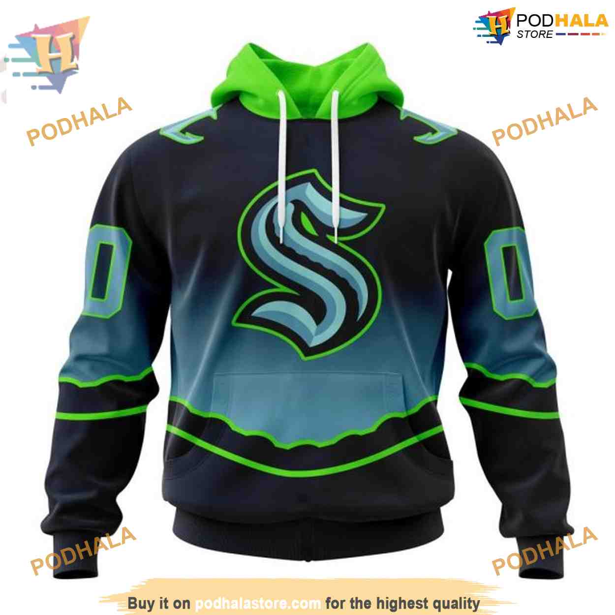Custom New Gradient Series Concept NHL Seattle Kraken Hoodie 3D Custom New Gradient Series Concept NHL Seattle Kraken Hoodie 3D