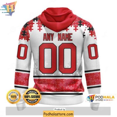 Custom New Jersey Devils 3D Hoodie Autism Awareness NHL Team Merchandise