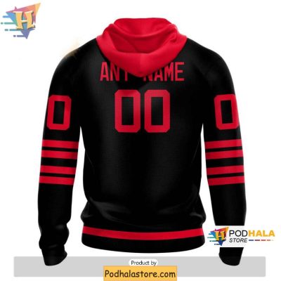 Custom New Jersey Devils 3D Hoodie, Blackout Theme, Unique NHL Apparel
