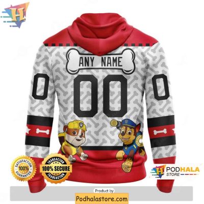 Custom New Jersey Devils 3D Hoodie with Paw Patrol Design NHL Apparel
