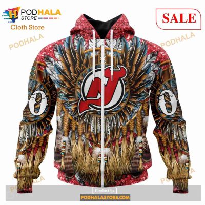 Custom New Jersey Devils Native Costume Design NHL Hoodie 3D