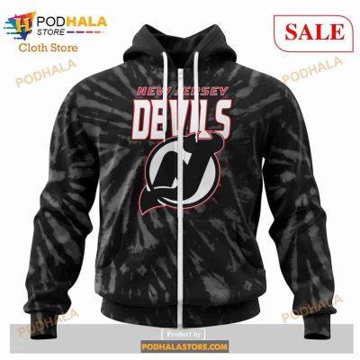 Custom New Jersey Devils Retro Vintage Tie Dye Sweatshirt NHL Hoodie 3D