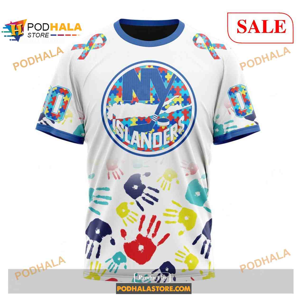 Custom New York Islanders Autism Awareness Design NHL 3D Shirt 3D Hoodie Custom New York Islanders Autism Awareness Design NHL 3D Shirt 3D Hoodie