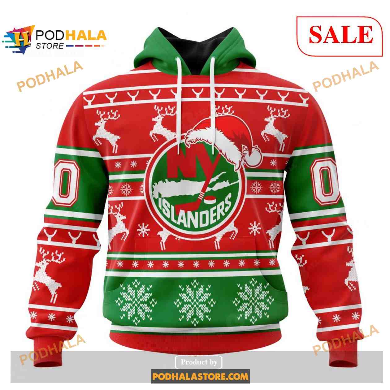 Custom New York Islanders Christmas NHL Unisex Shirt 3D Hoodie Custom New York Islanders Christmas NHL Unisex Shirt 3D Hoodie
