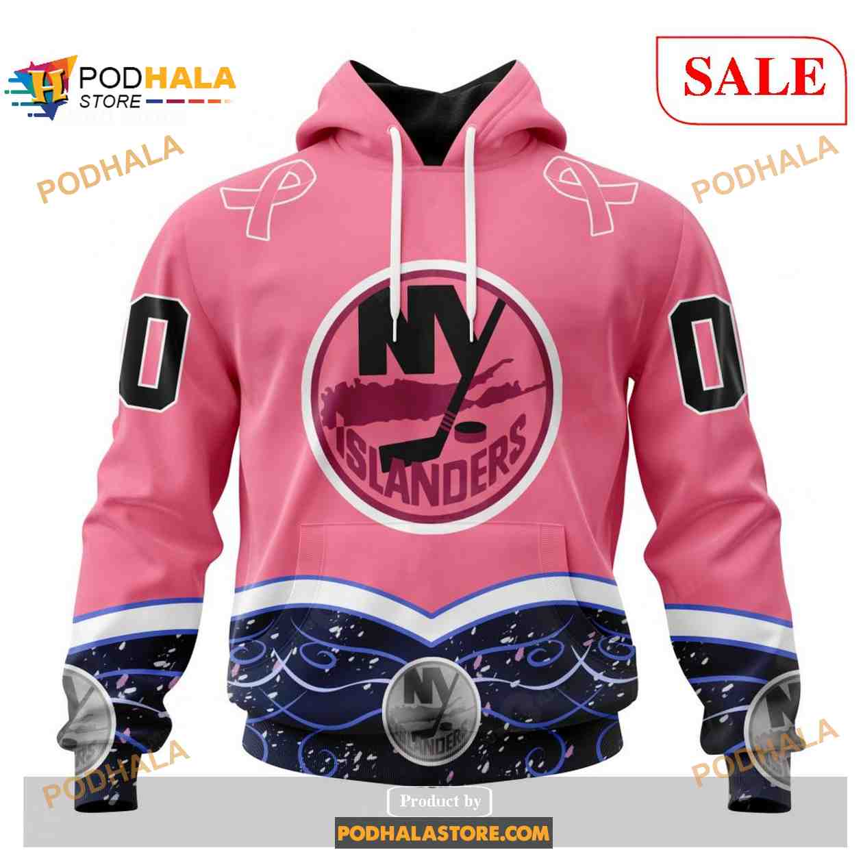 Custom New York Islanders Fights Cancer NHL 3D Shirt 3D Hoodie Custom New York Islanders Fights Cancer NHL 3D Shirt 3D Hoodie
