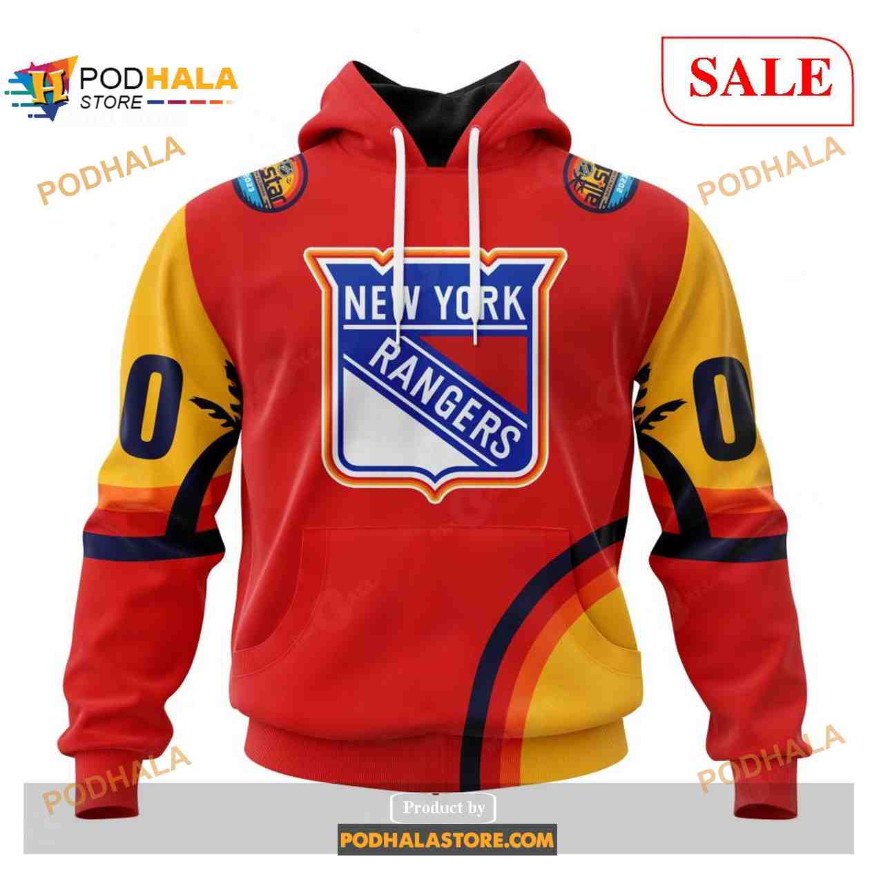 Custom New York Rangers ALL Star Sunset NHL Shirt Hoodie 3D Custom New York Rangers ALL Star Sunset NHL Shirt Hoodie 3D