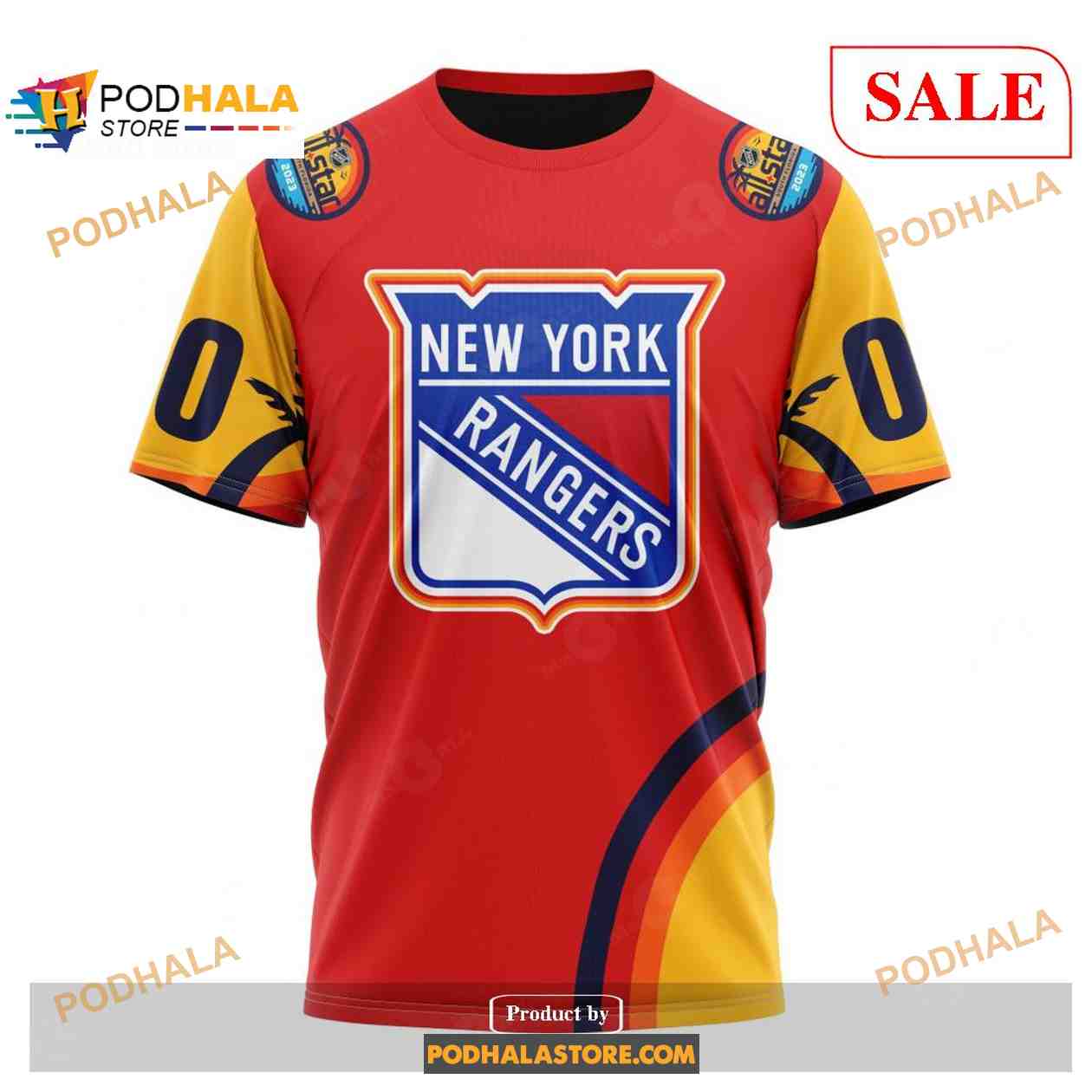 Custom New York Rangers ALL Star Sunset NHL Shirt Hoodie 3D Custom New York Rangers ALL Star Sunset NHL Shirt Hoodie 3D