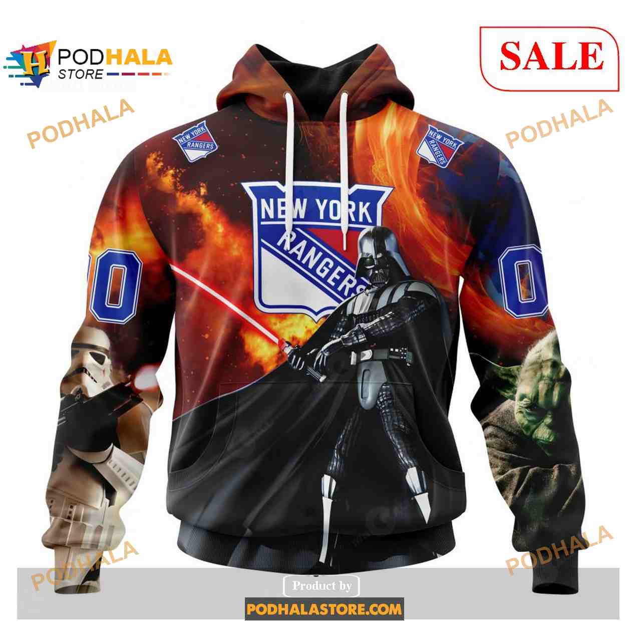 Custom New York Rangers Design X Star War NHL Shirt Hoodie 3D Custom New York Rangers Design X Star War NHL Shirt Hoodie 3D