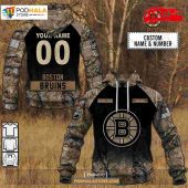 Custom Nhl Boston Bruins Hunting Camouflage Design Hoodie Sweatshirt Shirt 3d 1.jpg - demo10