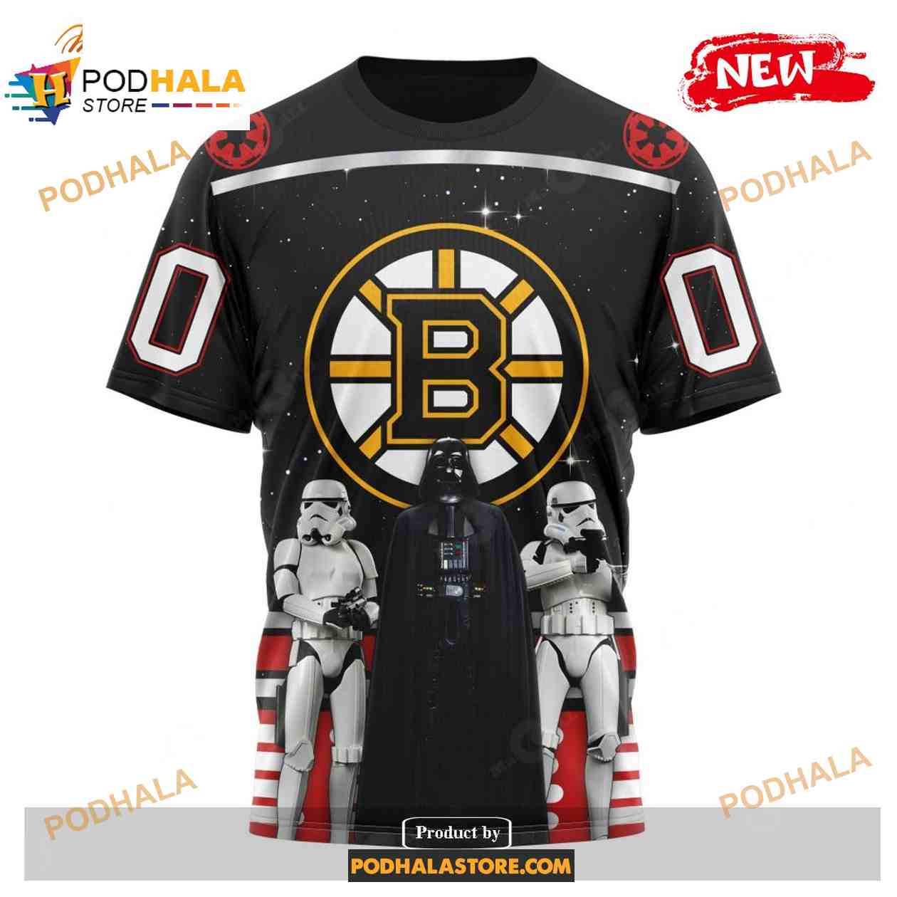 Custom NHL Boston Bruins Star Wars Black Design Shirt Hoodie 3D Custom NHL Boston Bruins Star Wars Black Design Shirt Hoodie 3D