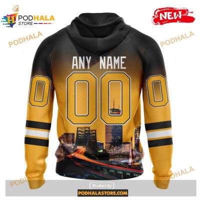 Custom NHL Boston Bruins With Cityscape Shirt Hoodie 3D