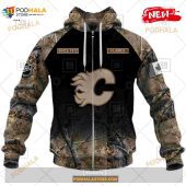 Custom Nhl Calgary Flames Hunting Camouflage Design Hoodie Sweatshirt Shirt 3d 5.jpg - demo10