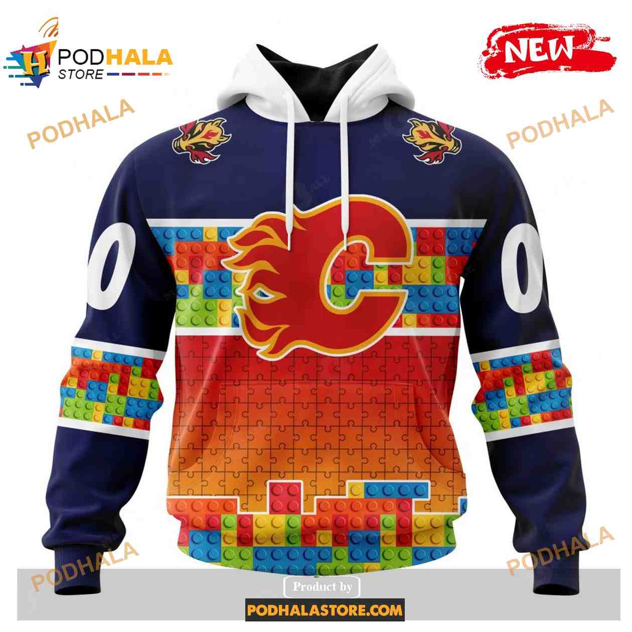 Custom NHL Calgary Flames Puzzle Game Gradients Full Color Shirt Hoodie 3D Custom NHL Calgary Flames Puzzle Game Gradients Full Color Shirt Hoodie 3D