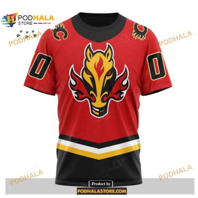 Custom NHL Calgary Flames Reverse Retro Redesign Shirt Hoodie 3D