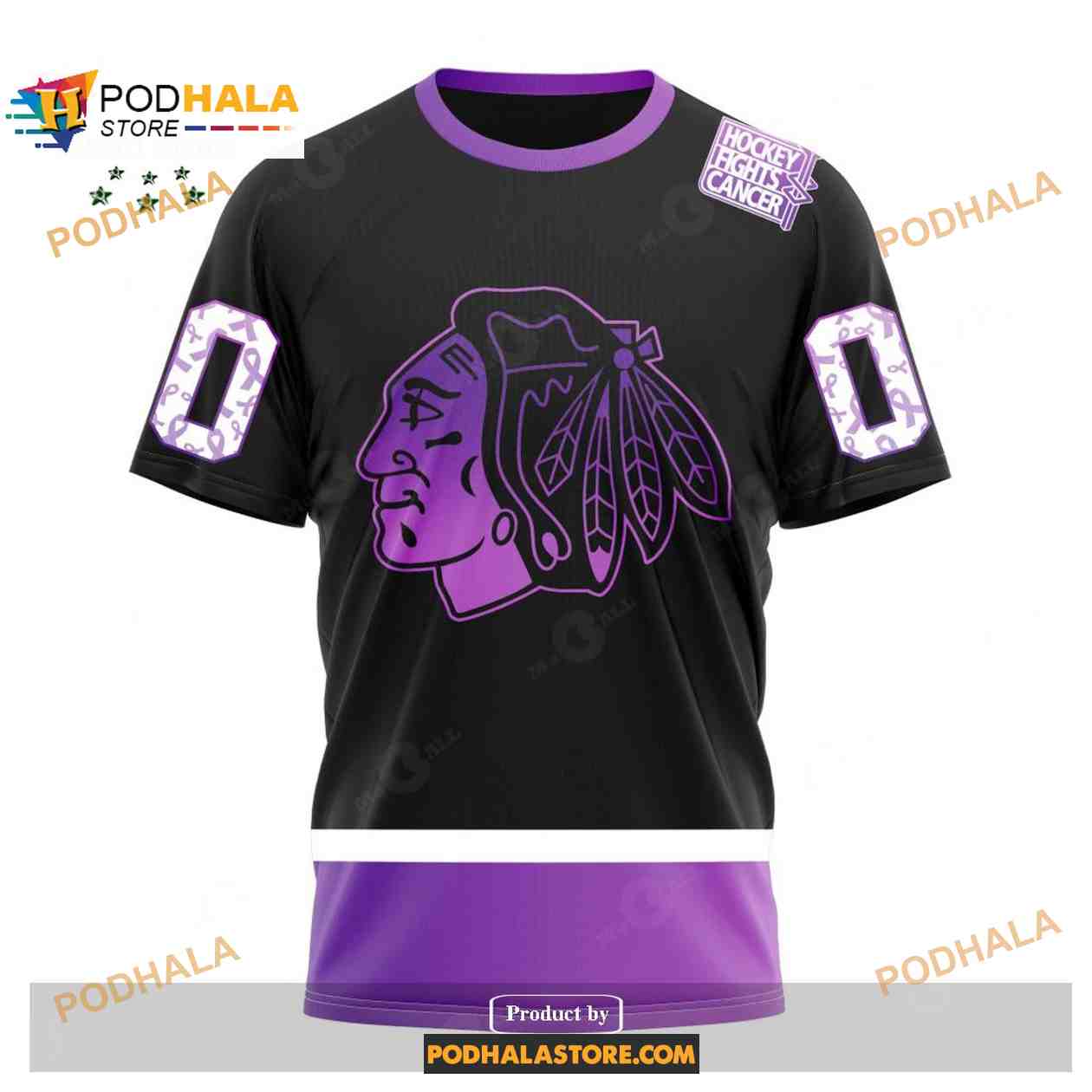 Custom NHL Chicago Blackhawks Black Hockey Fights Cancer Shirt Hoodie 3D Custom NHL Chicago Blackhawks Black Hockey Fights Cancer Shirt Hoodie 3D