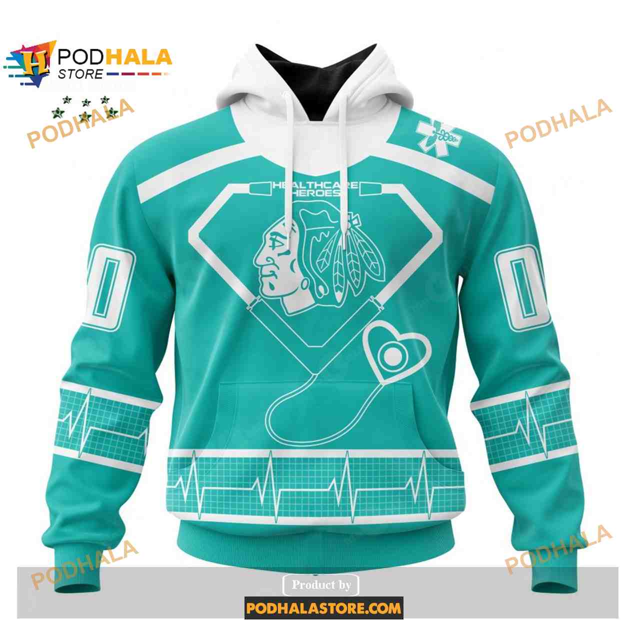 Custom NHL Chicago Blackhawks Honoring Healthcare Heroes Shirt Hoodie 3D Custom NHL Chicago Blackhawks Honoring Healthcare Heroes Shirt Hoodie 3D