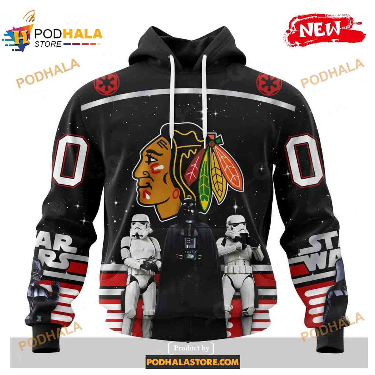 Custom NHL Chicago Blackhawks Star Wars Black Design Shirt Hoodie 3D Custom NHL Chicago Blackhawks Star Wars Black Design Shirt Hoodie 3D