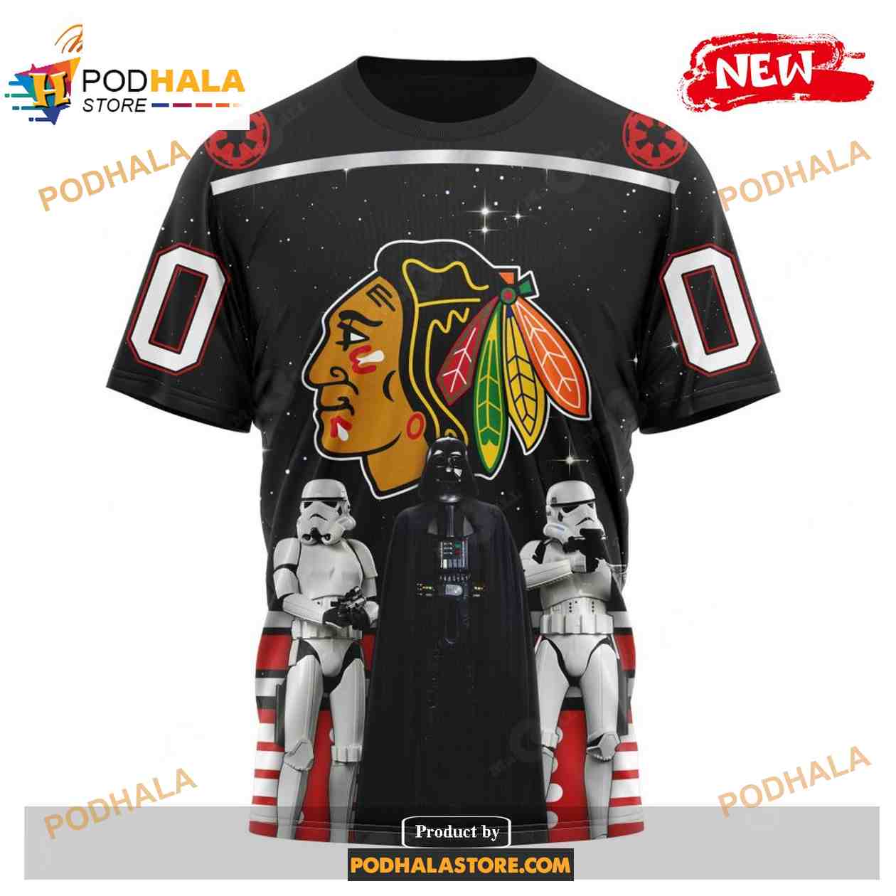 Custom NHL Chicago Blackhawks Star Wars Black Design Shirt Hoodie 3D Custom NHL Chicago Blackhawks Star Wars Black Design Shirt Hoodie 3D