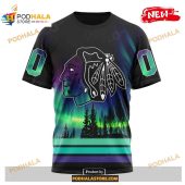 Custom Nhl Chicago Blackhawks With Northern Lights Shirt Hoodie 3d 3.jpg - demo10