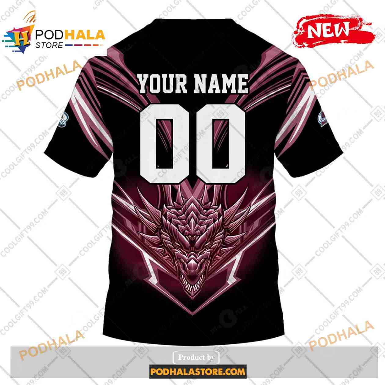 Custom NHL Colorado Avalanche Dragon Design Shirt Hoodie 3D Custom NHL Colorado Avalanche Dragon Design Shirt Hoodie 3D