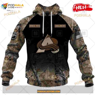 Custom NHL Colorado Avalanche Hunting Camouflage Design Hoodie Sweatshirt Shirt 3D