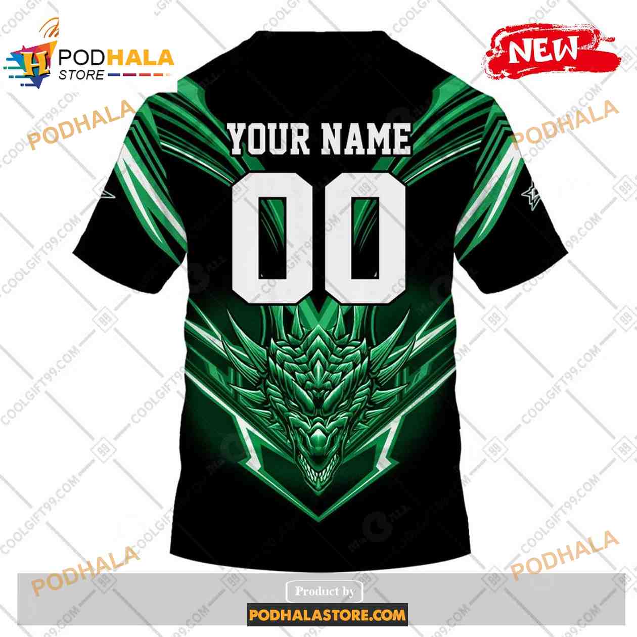 Custom NHL Dallas Stars Dragon Design Shirt Hoodie 3D Custom NHL Dallas Stars Dragon Design Shirt Hoodie 3D