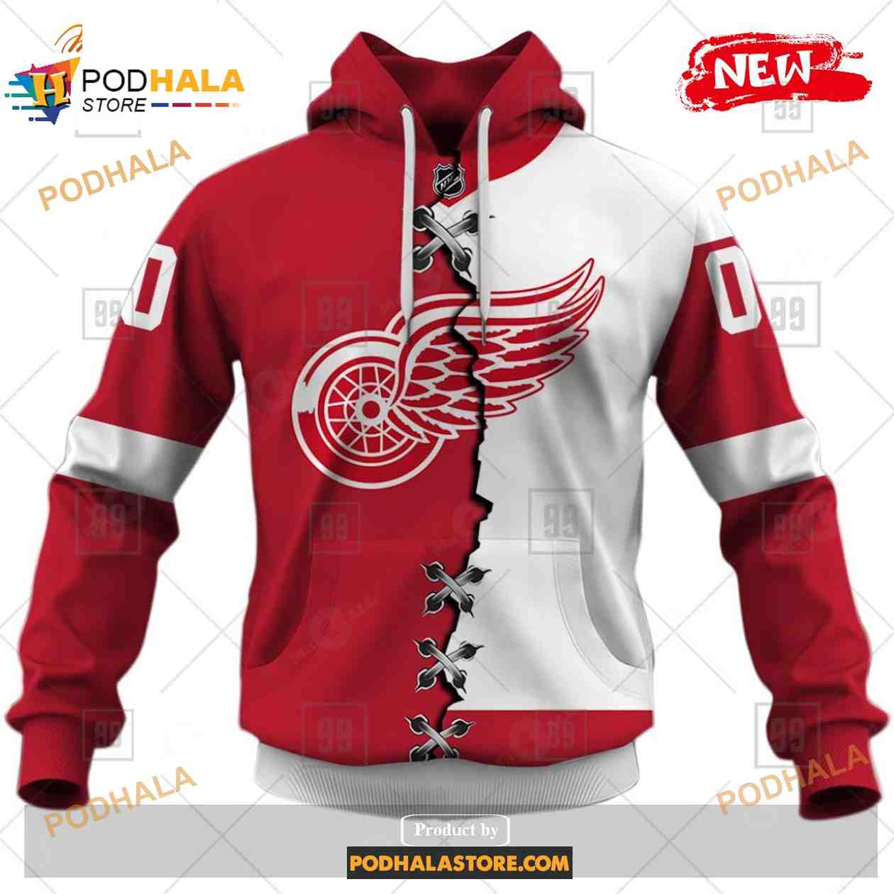 Custom NHL Detroit Red Wings Mix Color Jersey 2023 Shirt Hoodie 3D Custom NHL Detroit Red Wings Mix Color Jersey 2023 Shirt Hoodie 3D