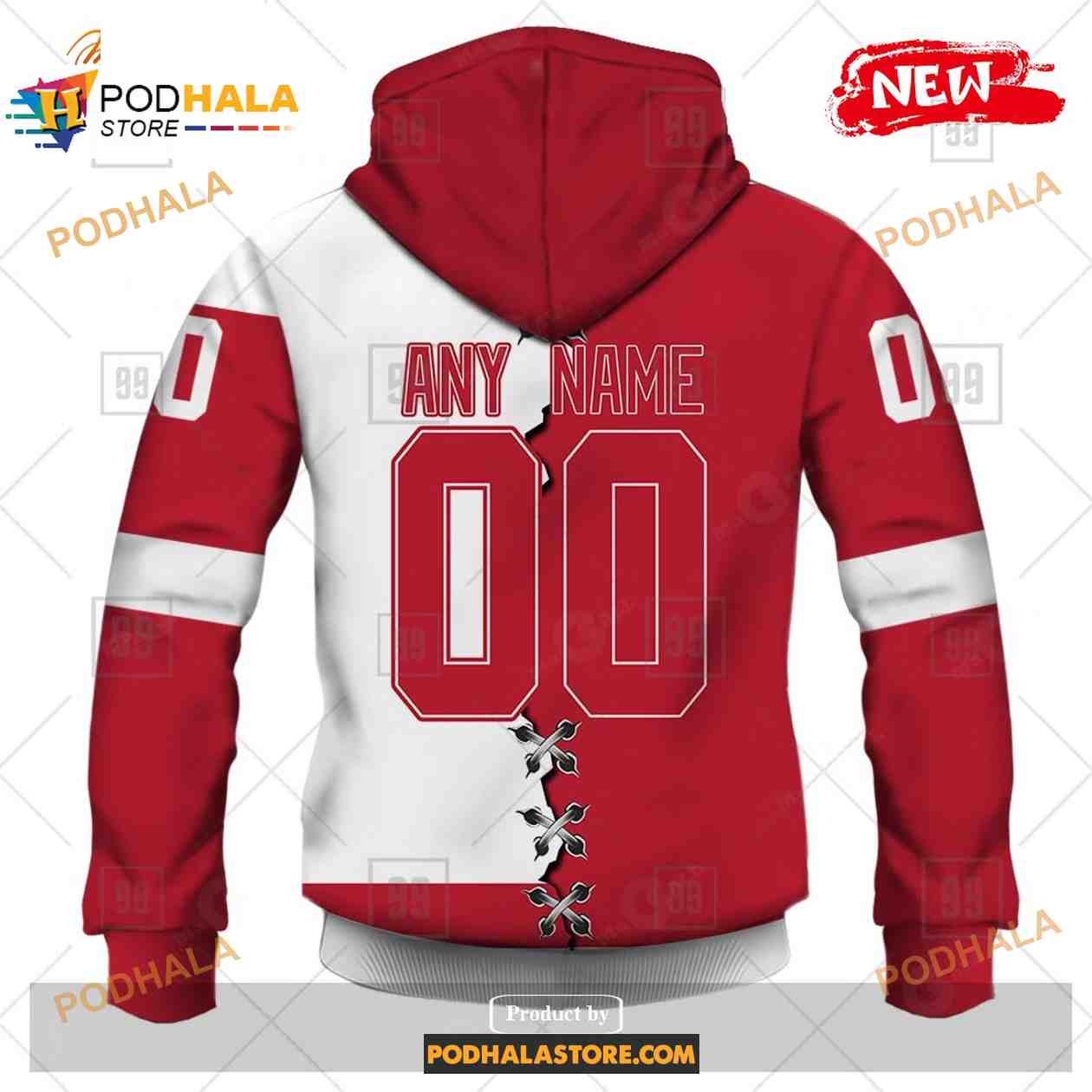Custom NHL Detroit Red Wings Mix Color Jersey 2023 Shirt Hoodie 3D Custom NHL Detroit Red Wings Mix Color Jersey 2023 Shirt Hoodie 3D