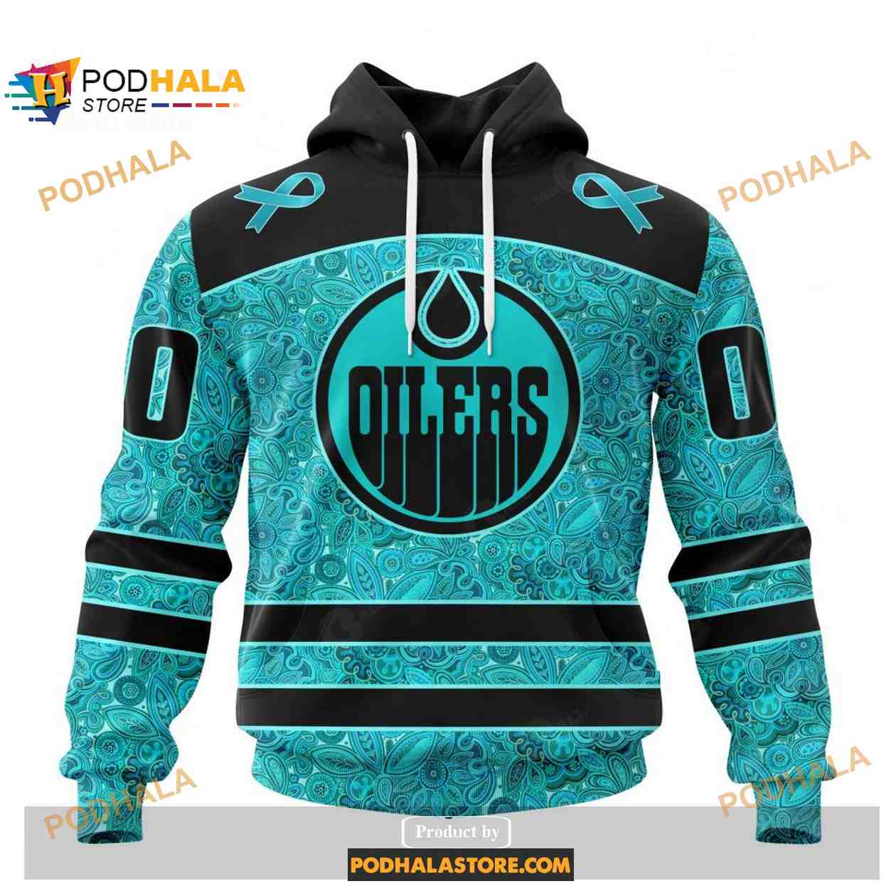 Custom NHL Edmonton Oilers Fight Ovarian Cancer Shirt Hoodie 3D Custom NHL Edmonton Oilers Fight Ovarian Cancer Shirt Hoodie 3D
