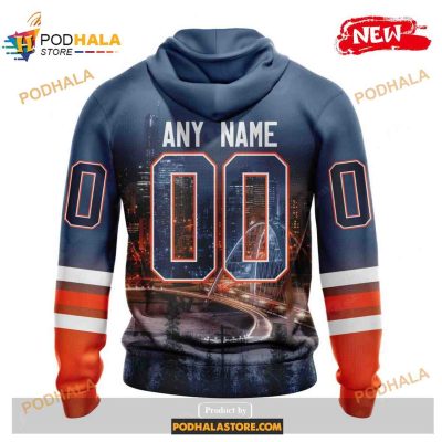 Custom NHL Edmonton Oilers With Walterdale Bridge Shirt Hoodie 3D