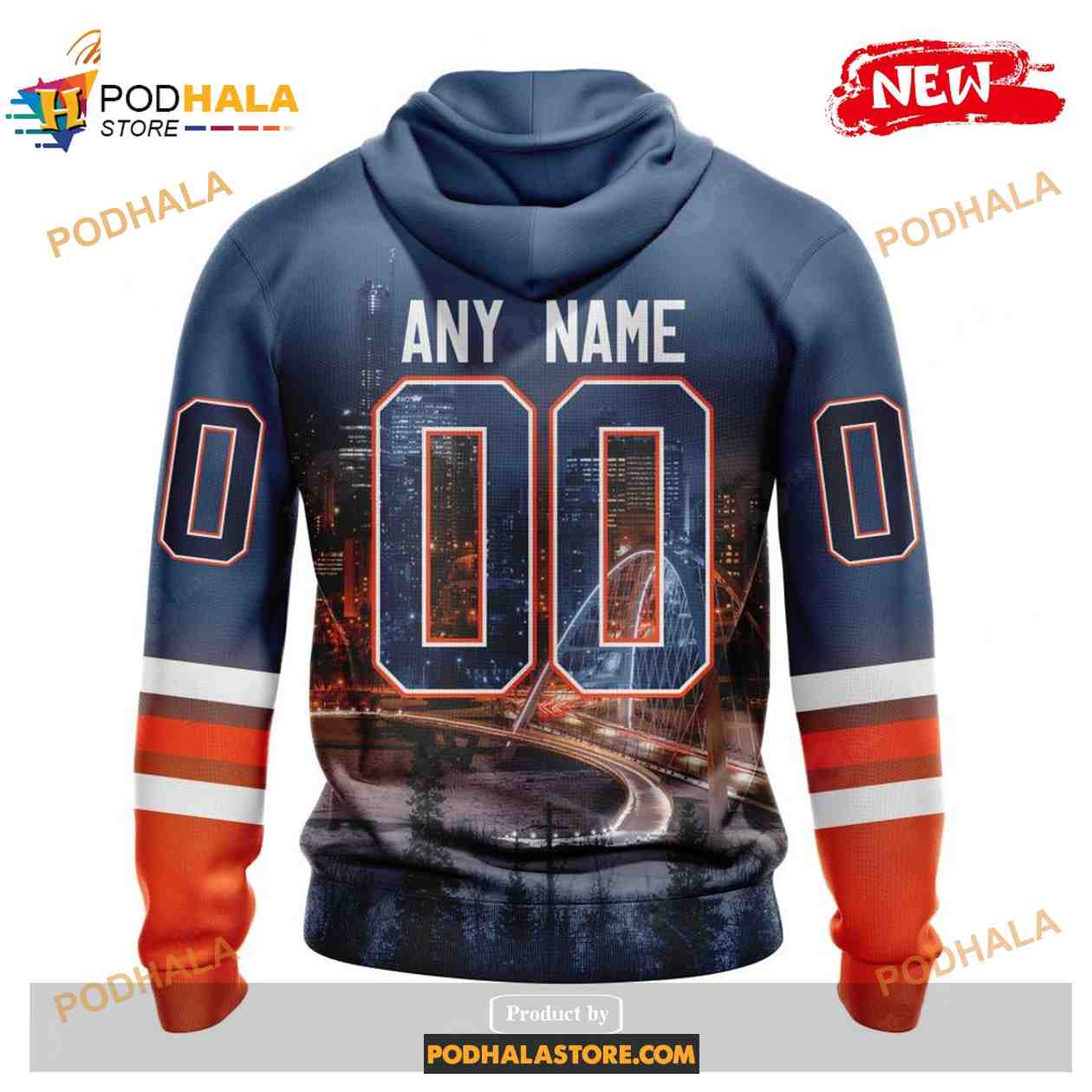 Custom NHL Edmonton Oilers With Walterdale Bridge Shirt Hoodie 3D Custom NHL Edmonton Oilers With Walterdale Bridge Shirt Hoodie 3D