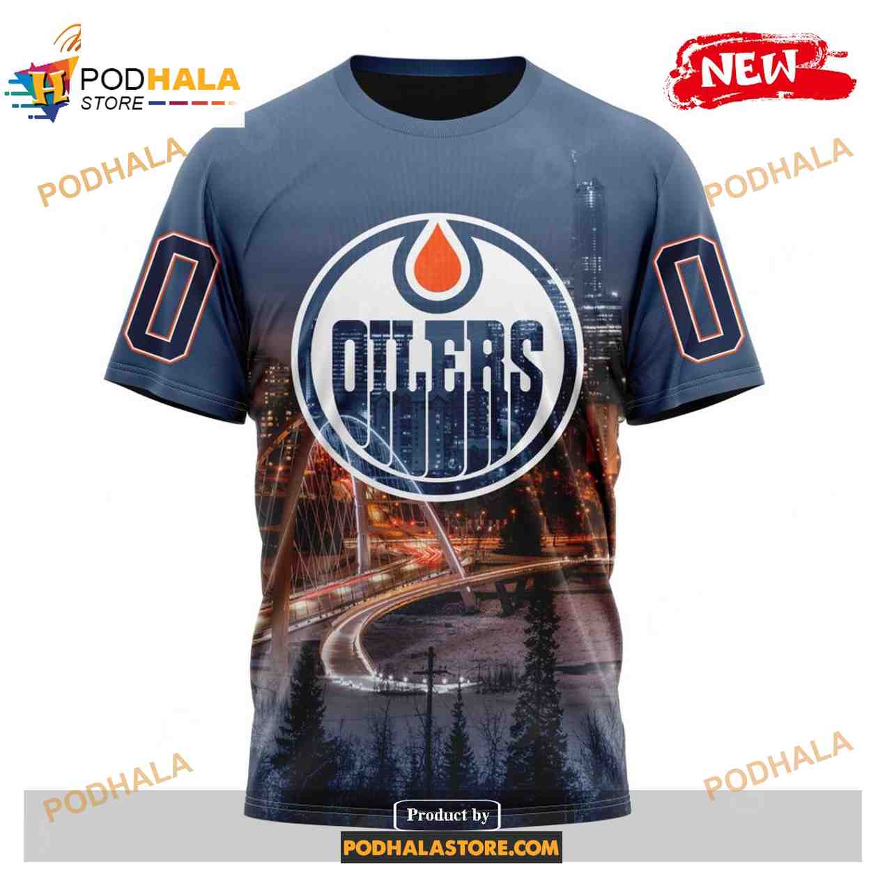 Custom NHL Edmonton Oilers With Walterdale Bridge Shirt Hoodie 3D Custom NHL Edmonton Oilers With Walterdale Bridge Shirt Hoodie 3D