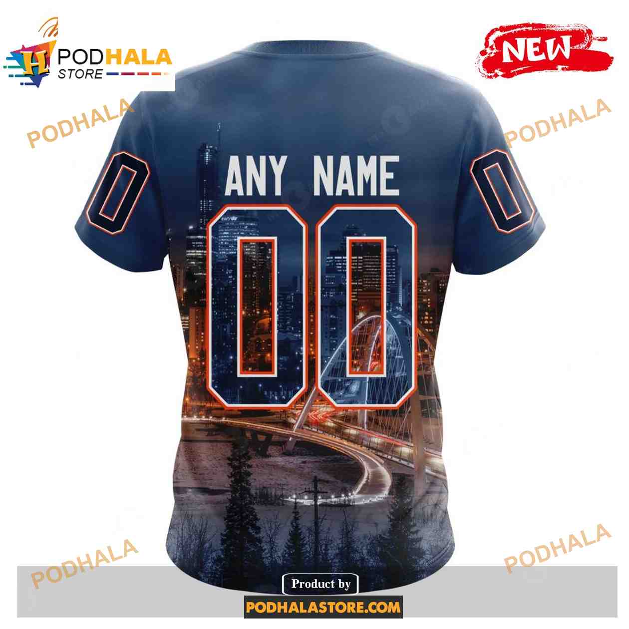 Custom NHL Edmonton Oilers With Walterdale Bridge Shirt Hoodie 3D Custom NHL Edmonton Oilers With Walterdale Bridge Shirt Hoodie 3D