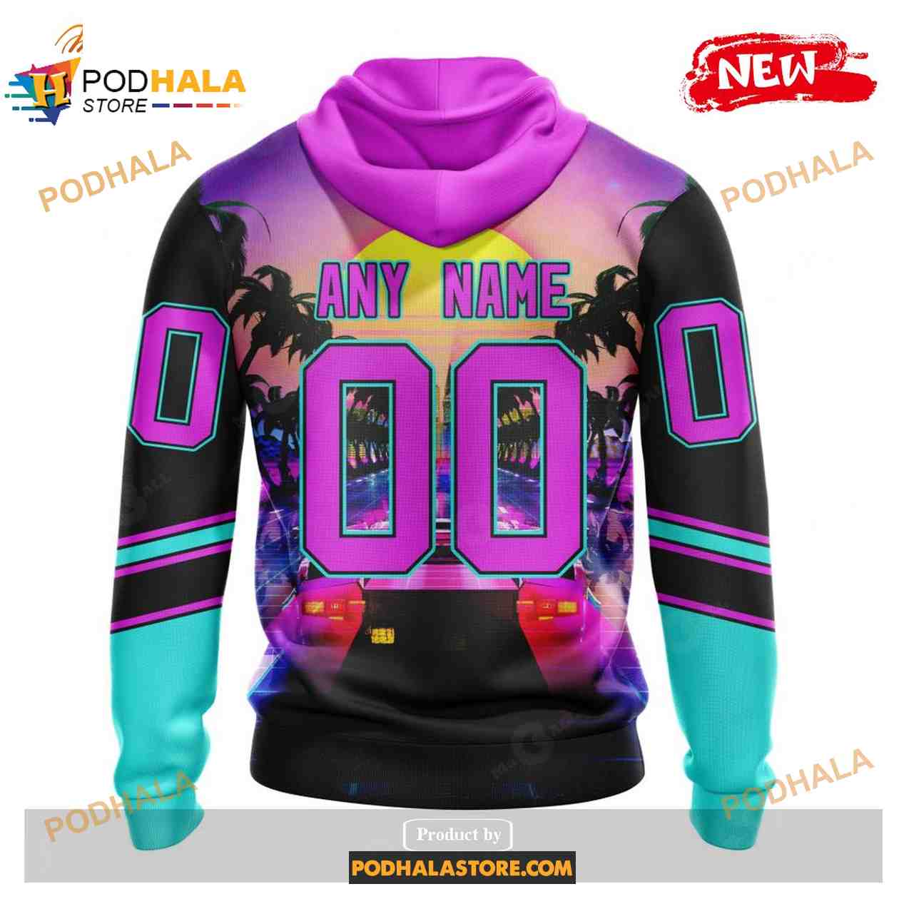 Custom NHL Florida Panthers Miami Vice Pink Design Shirt Hoodie 3D Custom NHL Florida Panthers Miami Vice Pink Design Shirt Hoodie 3D