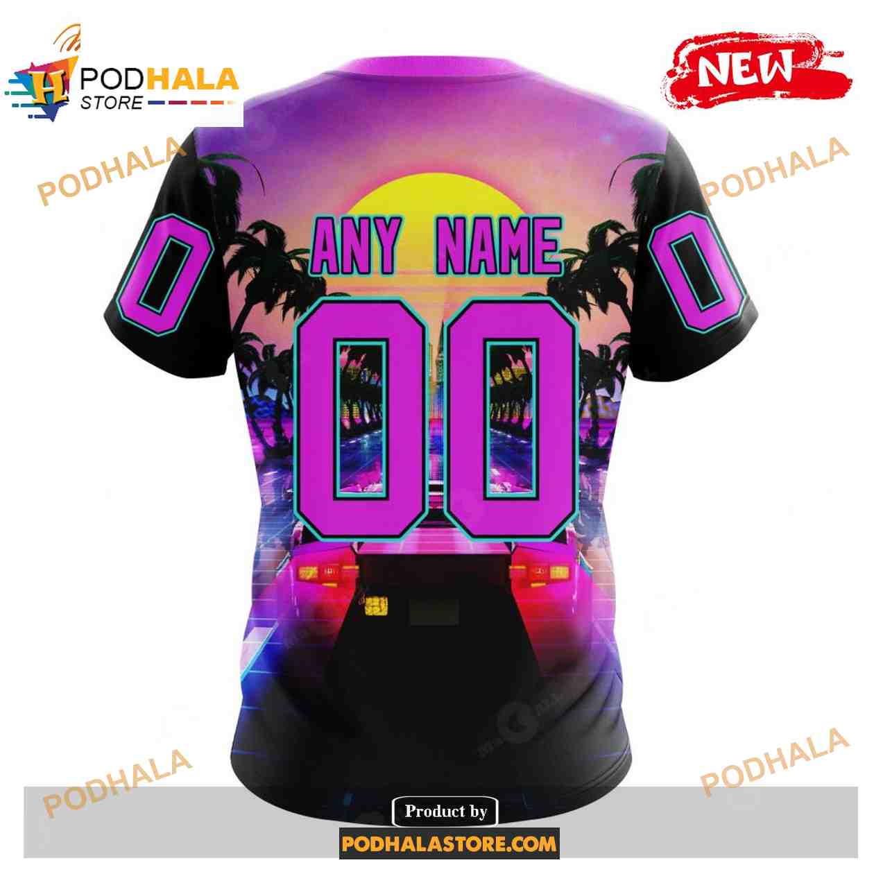 Custom NHL Florida Panthers Miami Vice Pink Design Shirt Hoodie 3D Custom NHL Florida Panthers Miami Vice Pink Design Shirt Hoodie 3D