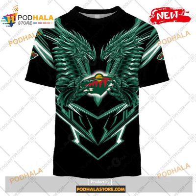 Custom NHL Minnesota Wild Dragon Design Shirt Hoodie 3D