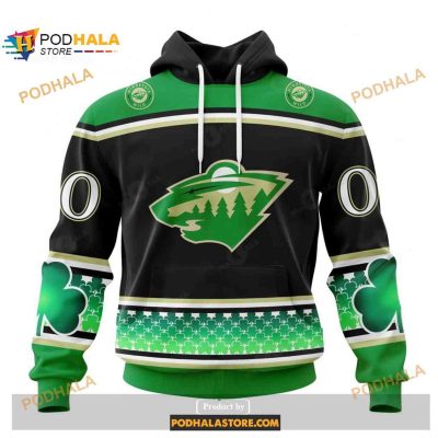 Custom NHL Minnesota Wild Hockey Patricks Day Shirt Hoodie 3D