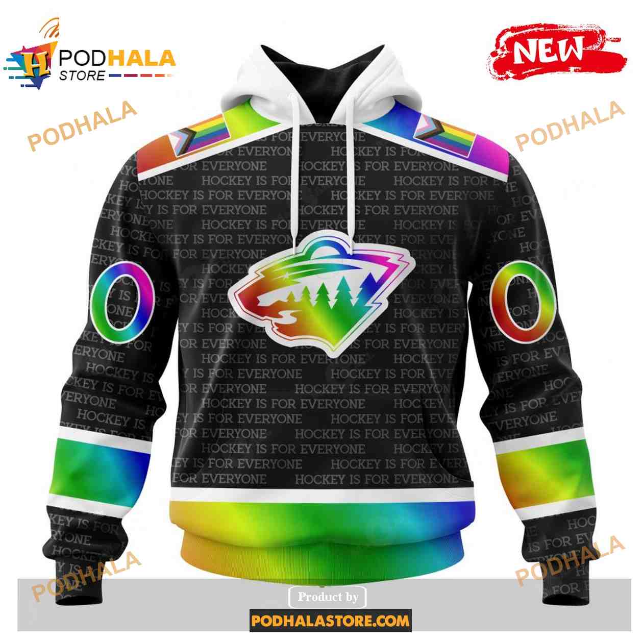 Custom NHL Minnesota Wild Pride Gradient Color Design Hockey Shirt Hoodie 3D Custom NHL Minnesota Wild Pride Gradient Color Design Hockey Shirt Hoodie 3D