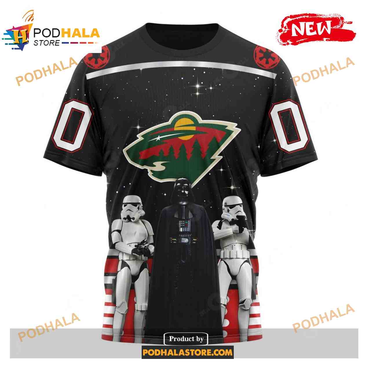 Custom NHL Minnesota Wild Star Wars Black Design Shirt Hoodie 3D Custom NHL Minnesota Wild Star Wars Black Design Shirt Hoodie 3D