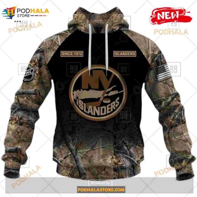 Custom NHL New York Islanders Hunting Camouflage Design Hoodie Sweatshirt Shirt 3D